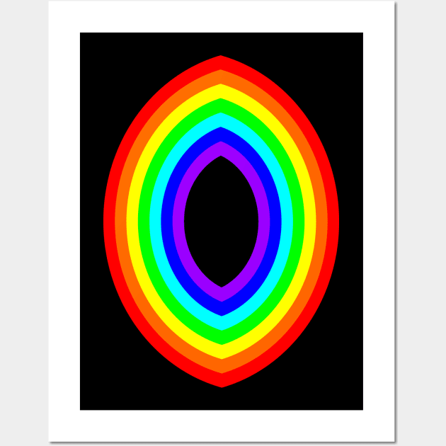 Double Rainbow Ellipse Wall Art by ellenhenryart